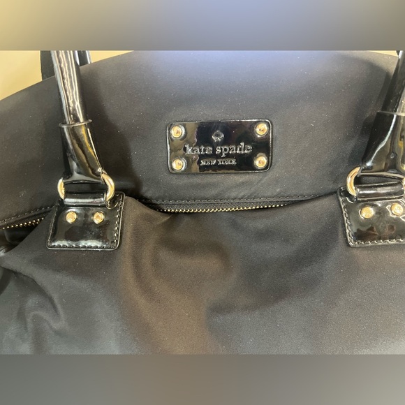 Kate Spade New York Black Nylon Carmen Shoulder Crossbody Foldover Satchel Bag - Picture 2 of 11